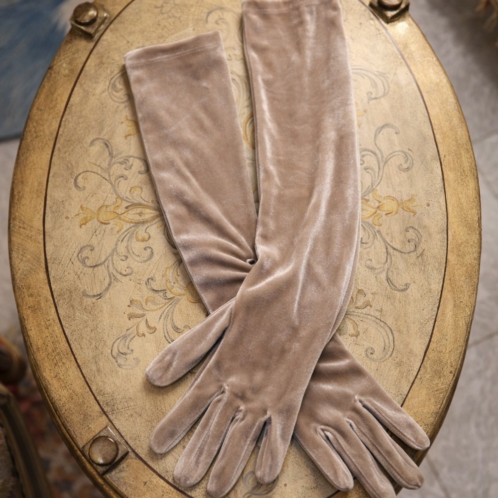 Elegant Long Velvet Gloves